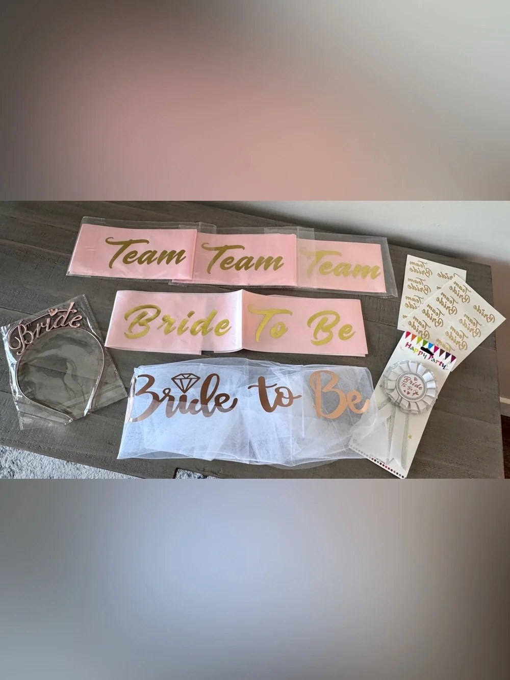 Bride to Be Set for Bridal Shower, Bachelorette: Veil, Sash, Tattoos, Confetti..